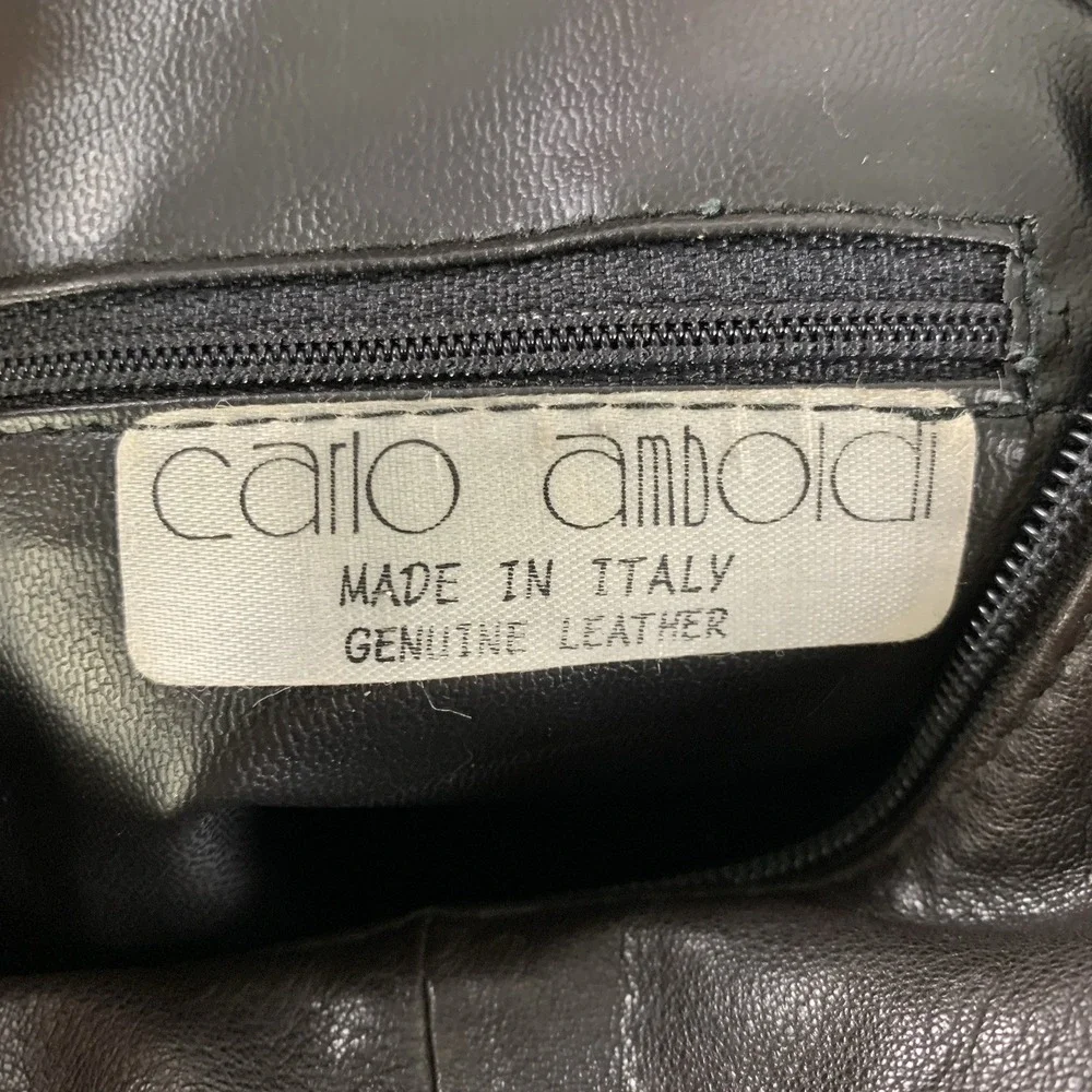 VTG 90s Carlo Amboldi Womens Leather Hobo Bag Shoulder Purse Brown Italy Slouchy